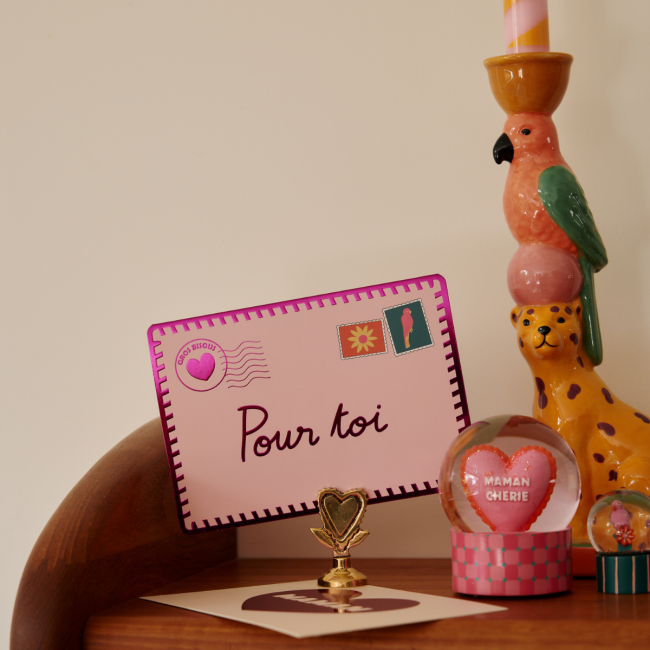 Carte de vœux enveloppe rose cœur pour toi - image 2