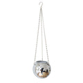 Cache-pot à suspendre boule disco à facettes argent 15 cm - image 1