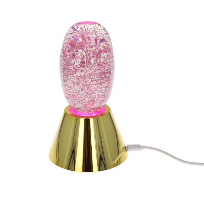 Lampe cœur rose à paillettes - image 2
