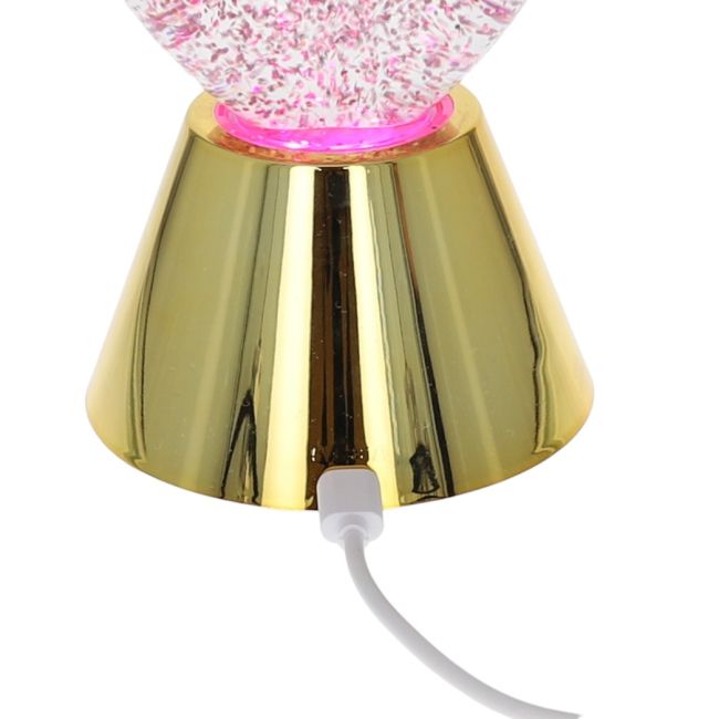 Lampe cœur rose à paillettes - image 3