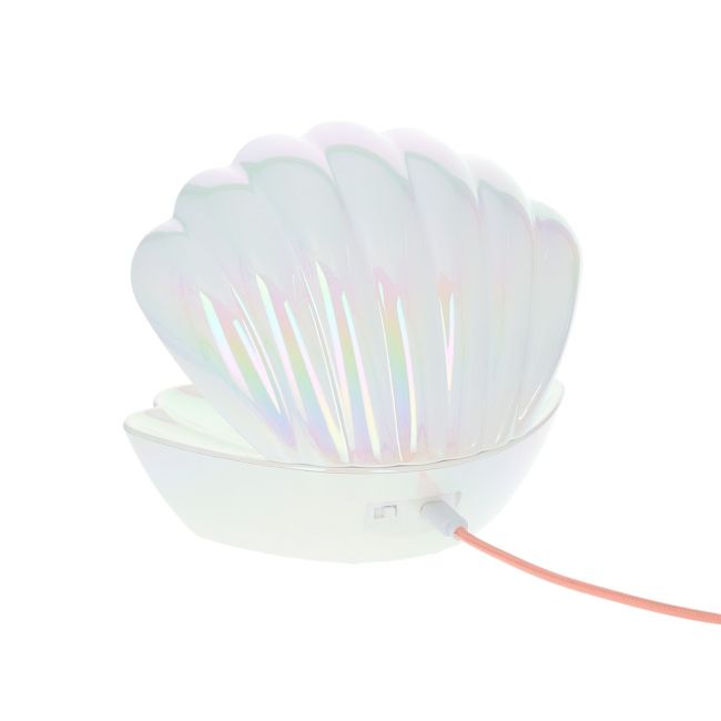 Lampe coquillage nacrée à paillettes multicolores - image 4