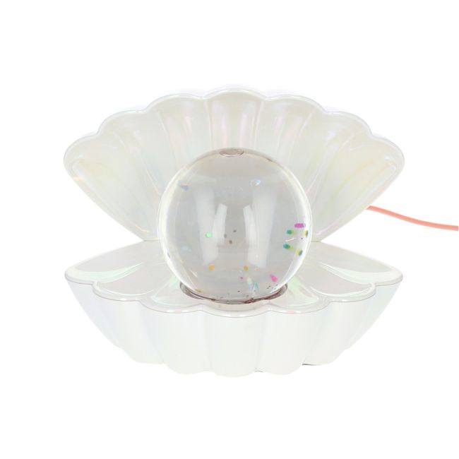 Lampe coquillage nacrée à paillettes multicolores - image 3