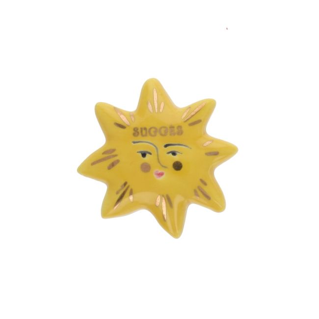 Porte-bonheur en céramique soleil jaune Succès - image 1
