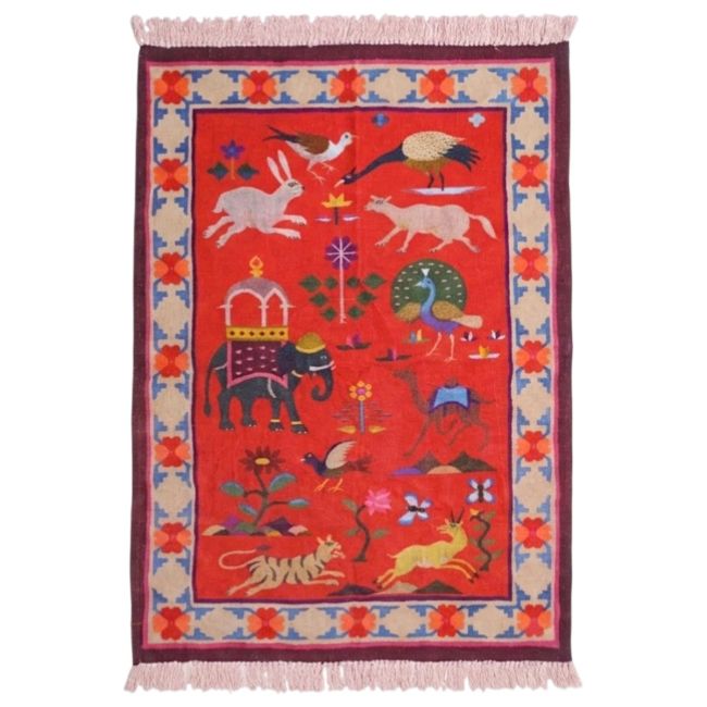 Tapis en coton animaux indiens - image 2