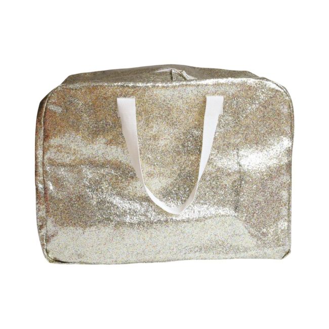 Grand sac de rangement à paillettes dorées - image 2