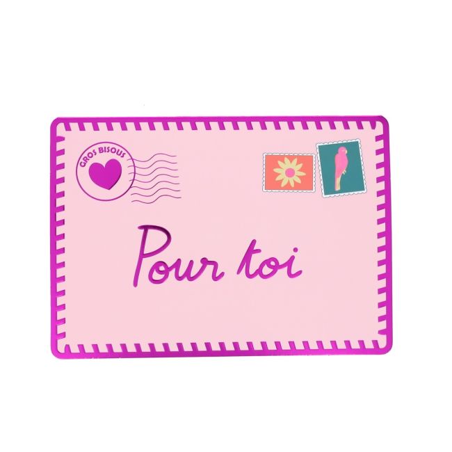 Carte de vœux enveloppe rose cœur pour toi - image 1