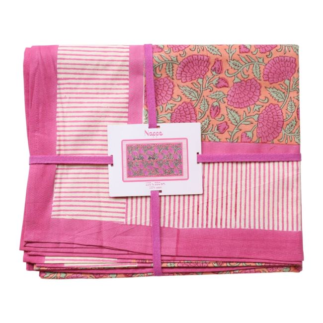Nappe block print rose - Paraty - image 1