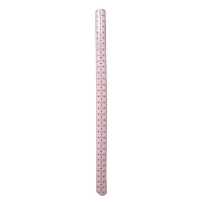 Rouleau de papier cadeau cœurs étoiles rose - image 1