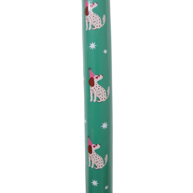 Rouleau de papier cadeau vert chiens chapeaux - image 2