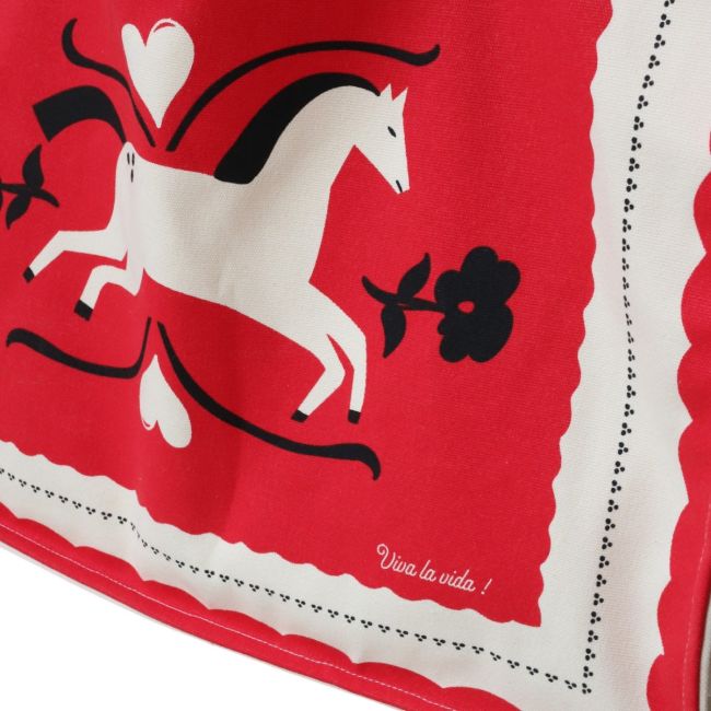 Sac cabas rouge blanc  Viva la vida  cheval - Carmina - image 4