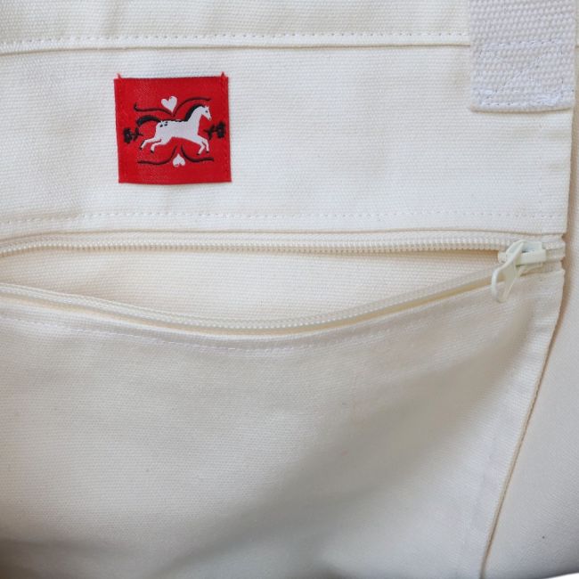 Sac cabas rouge blanc  Viva la vida  cheval - Carmina - image 3