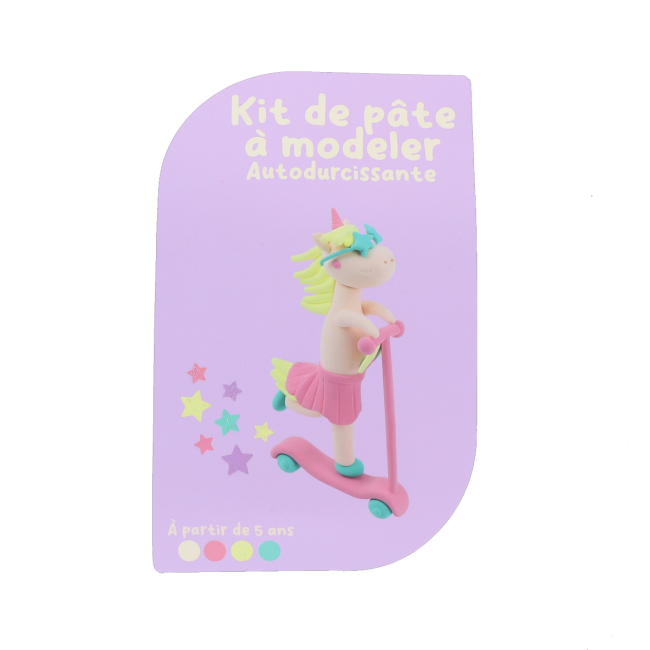 Kit créatif pâte à modeler autodurcissante - Licorne Trottinette - image 1