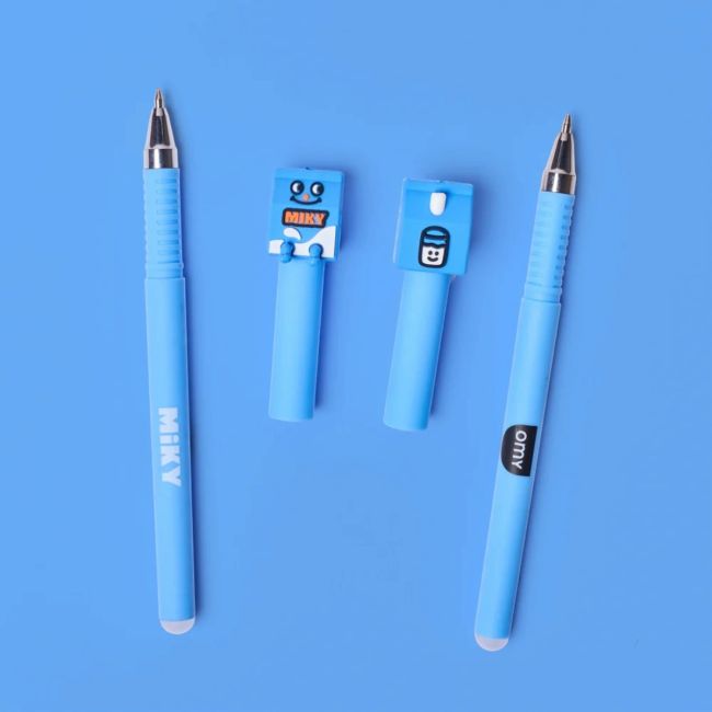 Stylo à bille bleu bouteille de lait Miky - image 2