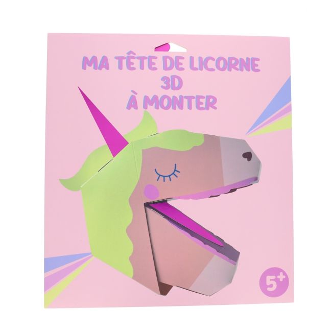 Kit créatif marionnette 3D en carton licorne - image 1