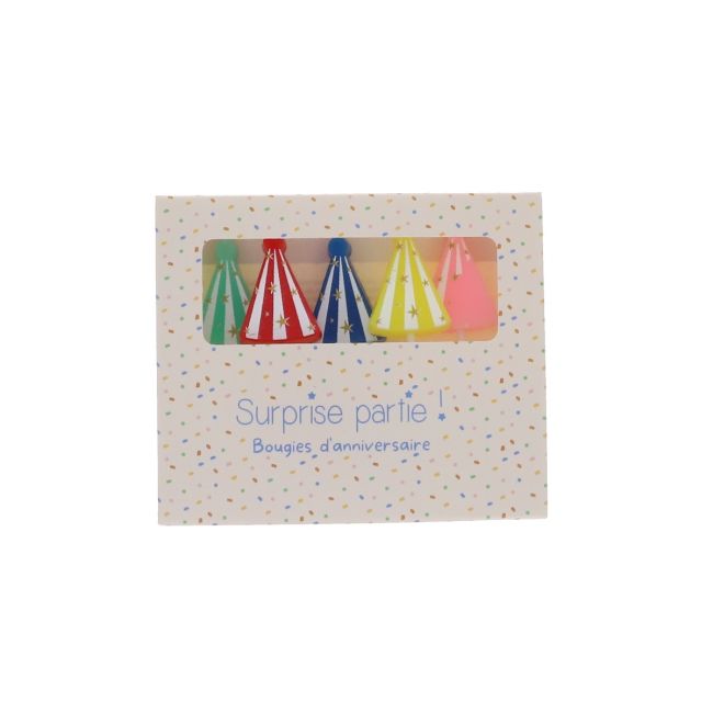 Lot de 5 bougies chapeaux de fête - image 2
