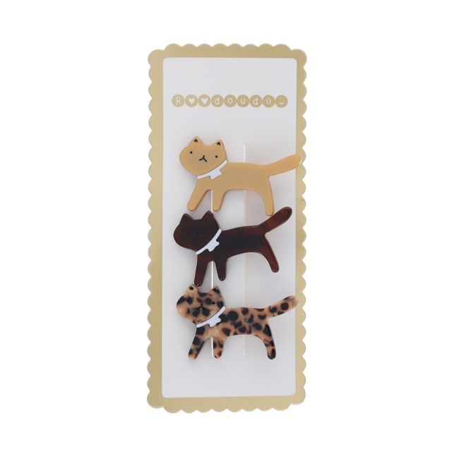 Lot de 3 barrettes chats - image 1