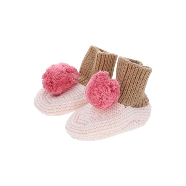 Chaussons en tricot rose 0-6 mois - Dans la Ferme - image 2