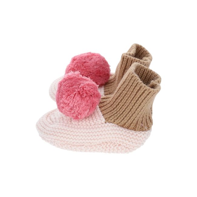 Chaussons en tricot rose 0-6 mois - Dans la Ferme - image 3