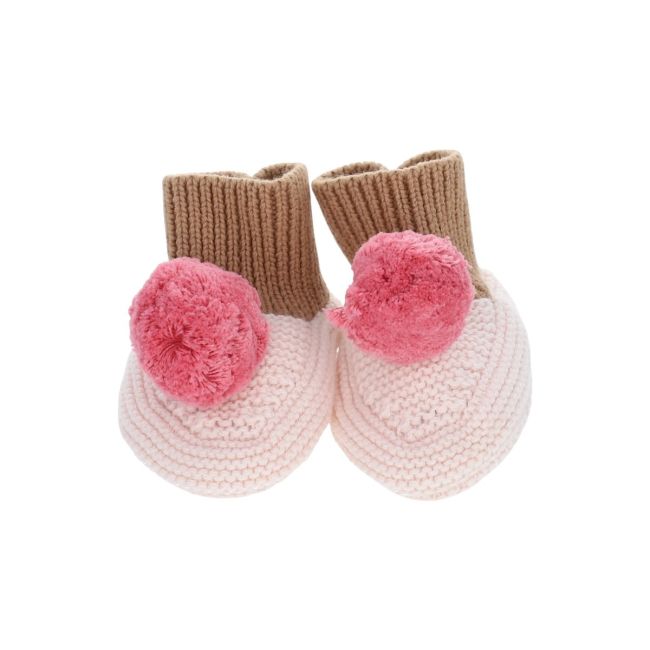 Chaussons en tricot rose 0-6 mois - Dans la Ferme - image 4