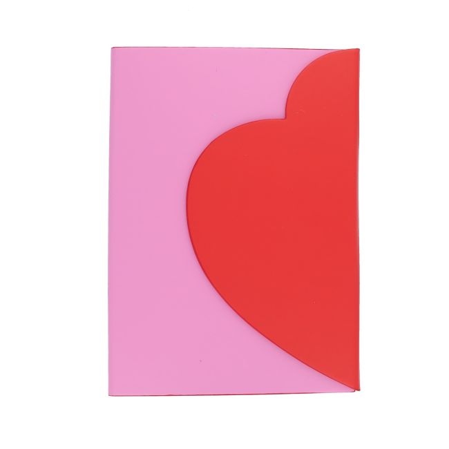 Carnet de notes rose et cœur rouge - image 1