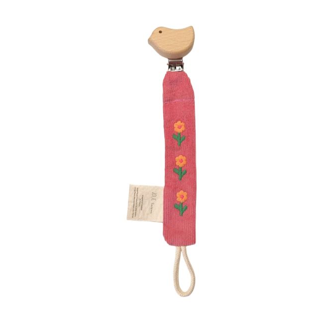 Attache tétine velours rose - Dans la Ferme - image 2