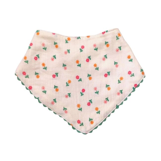 Bavoir bandana éponge fleuri - Dans la Ferme - image 1