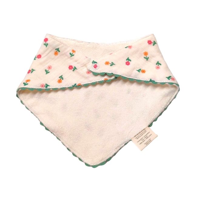 Bavoir bandana éponge fleuri - Dans la Ferme - image 2