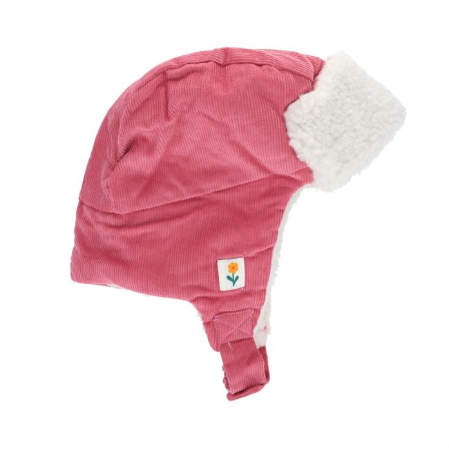 Chapka en sherpa blanc et velours rose - Dans la Ferme - image 1