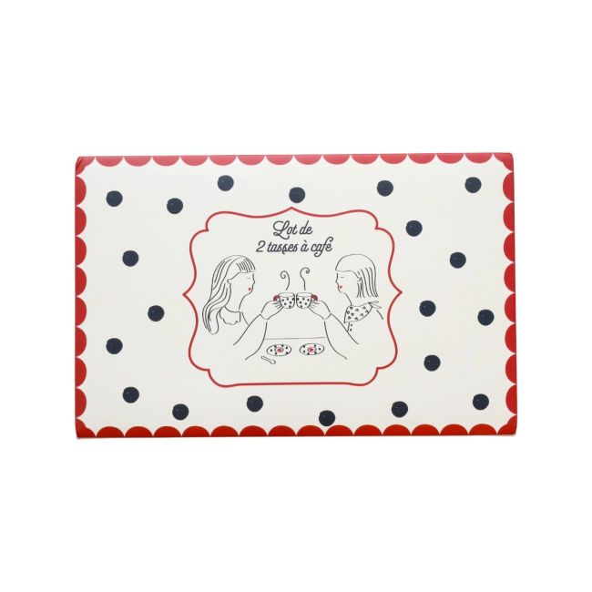 Set de 2 tasses à café avec soucoupes en grès - Carmina - image 3