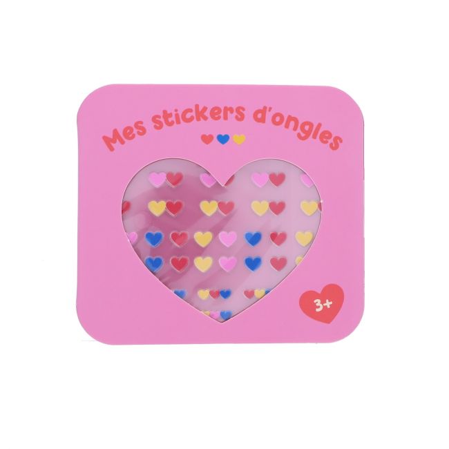 Set de 4 planches de stickers pour ongles coeurs - Multicoeurs - image 1