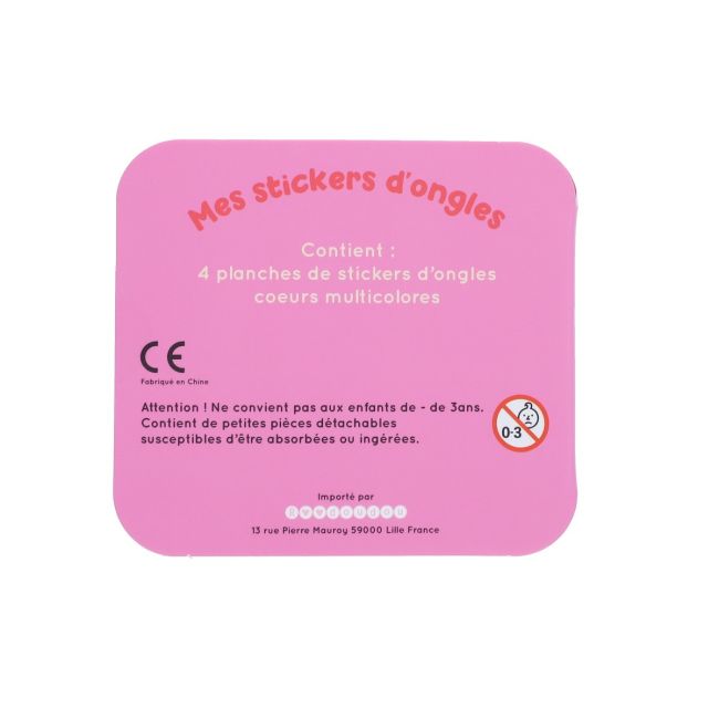 Set de 4 planches de stickers pour ongles coeurs - Multicoeurs - image 2