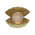 Lampe coquillage à paillettes dorées - image 1